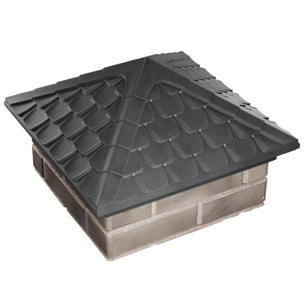 Колпак Zking Эльбрус Серый на столб 1.5х1.5 кирпича (385х385мм)