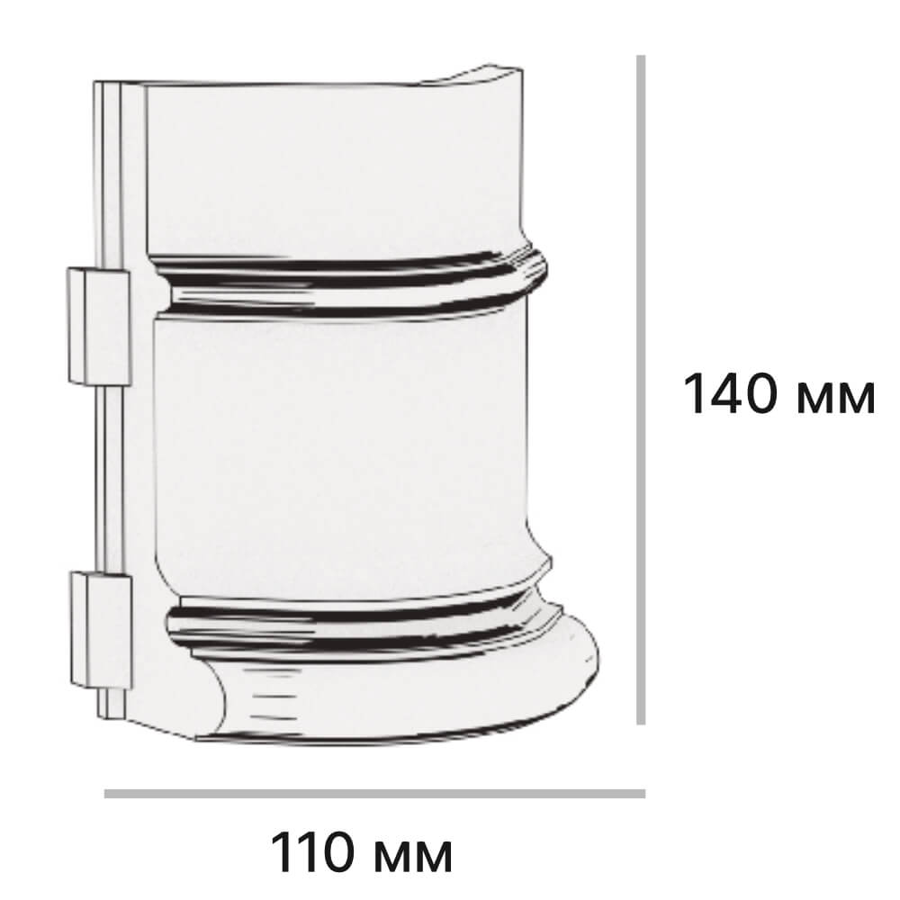 Подступенок угловой Verona 110х140х30мм Серый